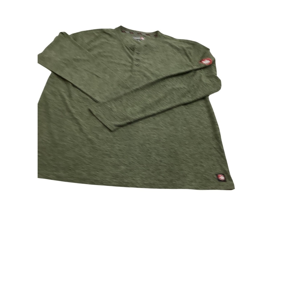 Canada Weather Gear Long Sleeve‎ Henley Shirt Green Heather Mens L/G (926)